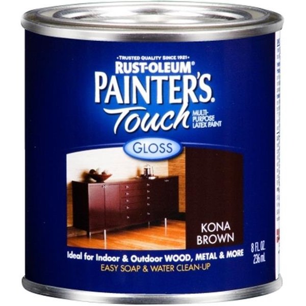 Rust-Oleum Interior/Exterior Paint, Gloss, Latex Base, Kona Brown, 1 gal 20066197773